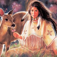 Схема вышивки «Индейская девушка»