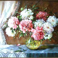 Схема вышивки «пионы»