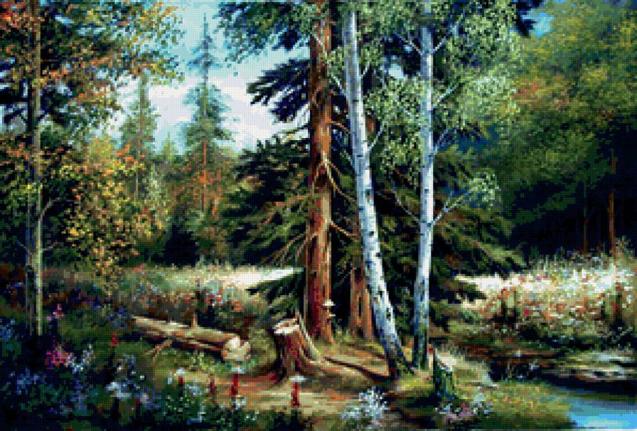 Пейзаж, лес, река - река, лес, пейзаж - предпросмотр