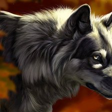 Схема вышивки «Волк»