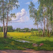 Схема вышивки «летний пейзаж»