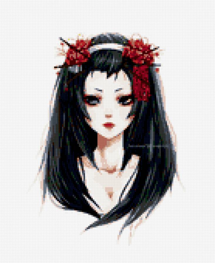 восточный образ - девушки, аниме - предпросмотр