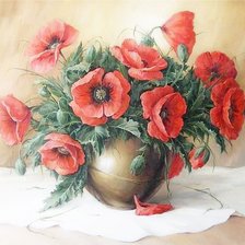 Схема вышивки «маки»