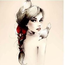 Схема вышивки «Девушка»