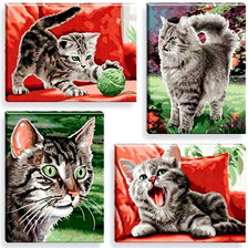 Схема вышивки «квартет кошек»