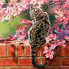 Схема вышивки «кот весной»