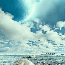 Схема вышивки «Море (фрагмент)»