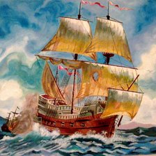 Схема вышивки «парусник»