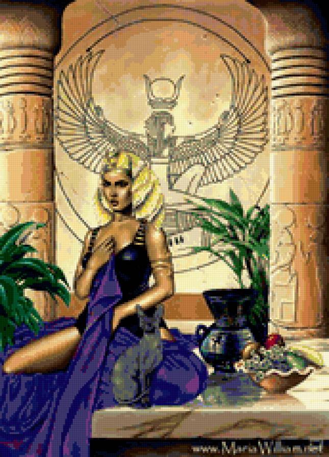 девушка и кошка - кошечка, кошка, котик, кот, женщина, египет, ласка, она, девушка - предпросмотр