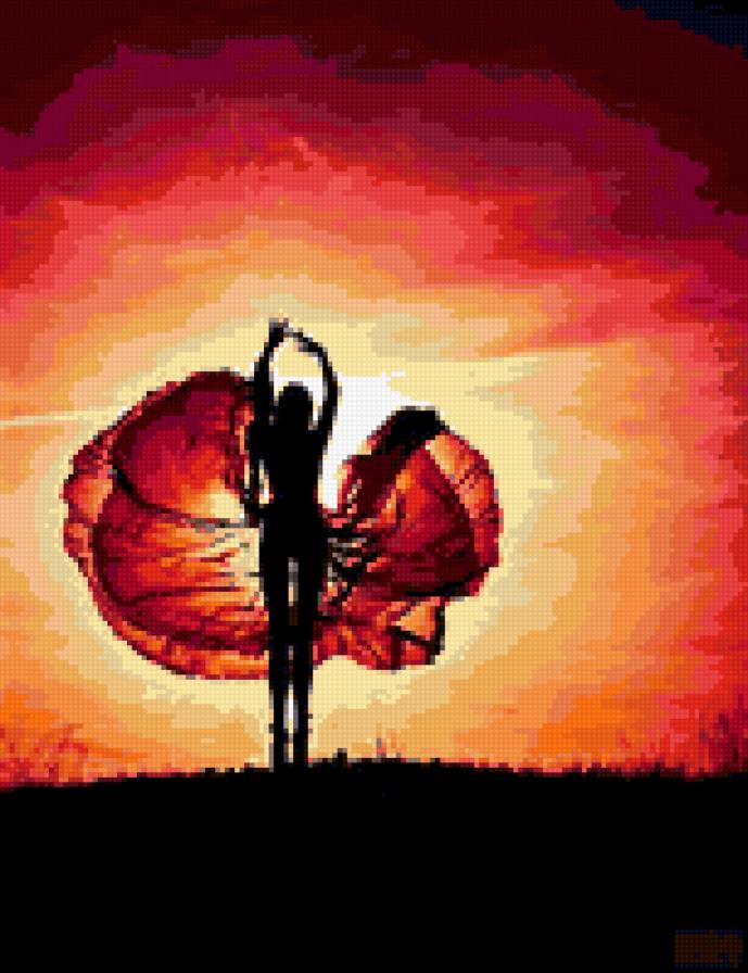 девушка - девушка, женщина, она, закат, образ - предпросмотр