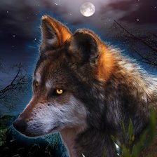 Схема вышивки «Волк»