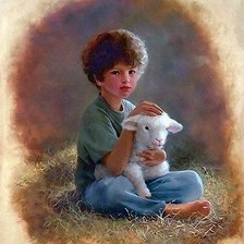 Схема вышивки «мальчик с козленком»