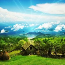 Схема вышивки «Домик в деревне»