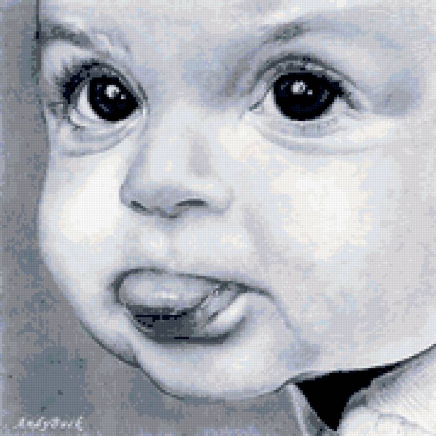 Малыш - ребенок, малыш, черно-белое - предпросмотр