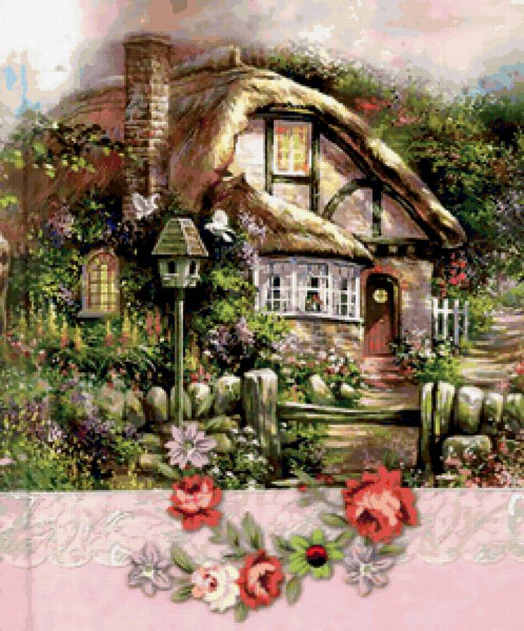 дом в цветах - дом - предпросмотр