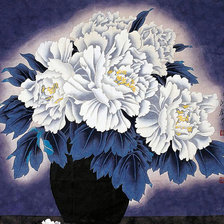 Схема вышивки «пионы в вазе»