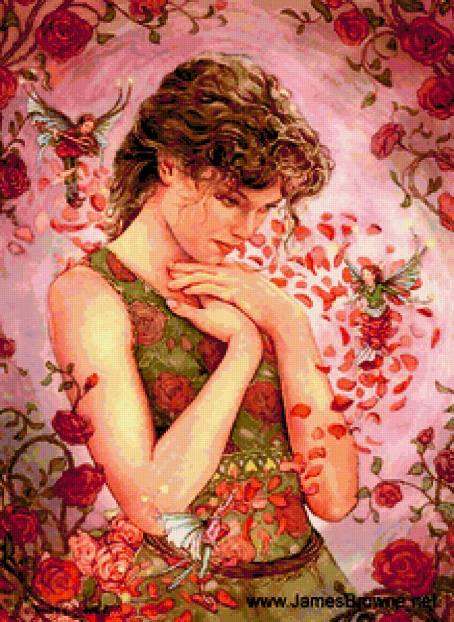 девушка в розах - эльфы, розы, девушка - предпросмотр