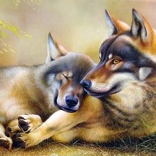 Схема вышивки «волки»