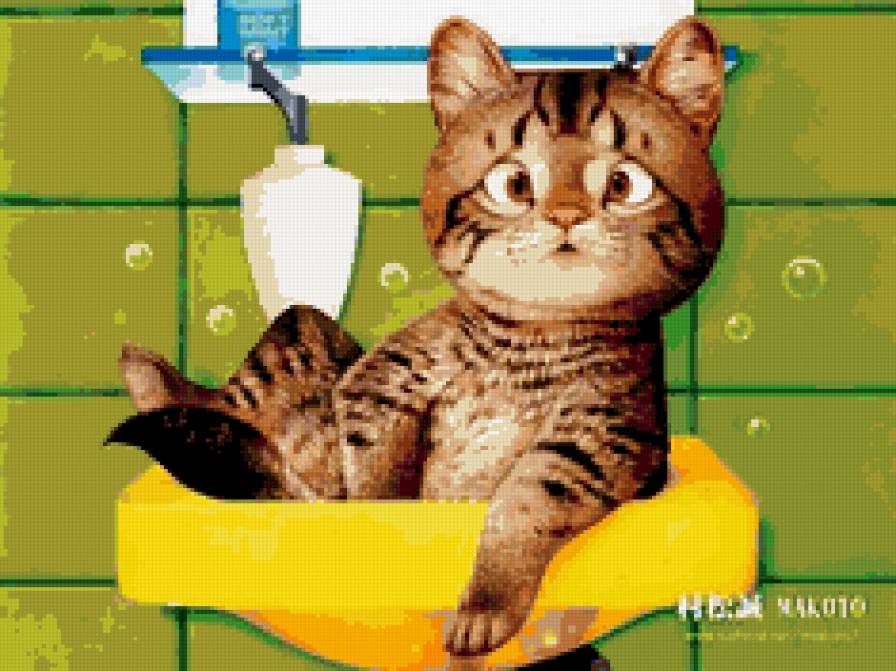 Для ванной - пузырьки))), для дома, кот, для уюта, ванная - предпросмотр