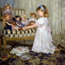 Девочка с куклами