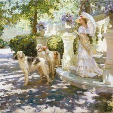 Схема вышивки «в ожидании её приказаний»