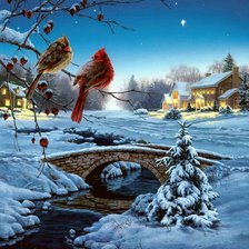 Схема вышивки «зимний пейзаж»