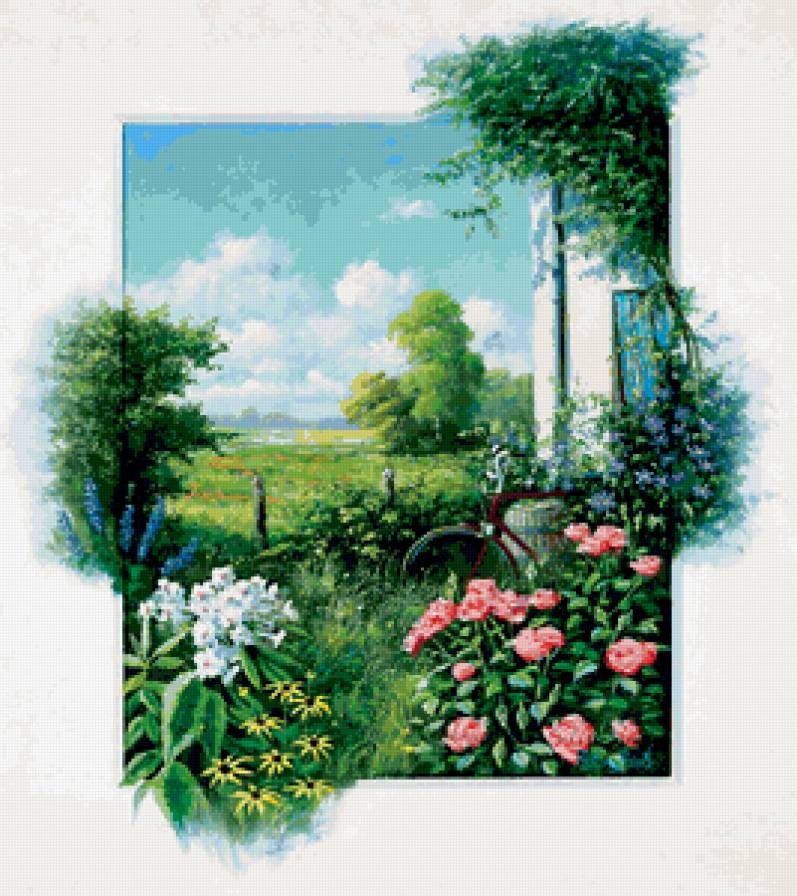 летний пейзаж - цветы, природа, лето - предпросмотр