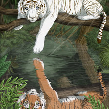 Схема вышивки «тигры»