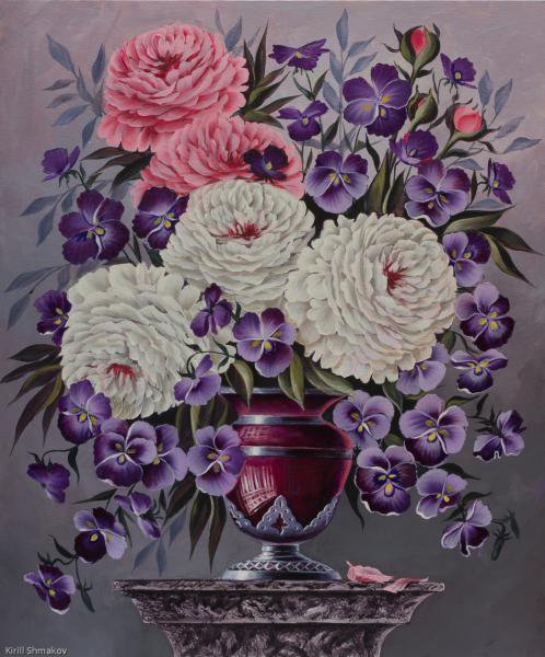 пионы в вазе-2 - оригинал