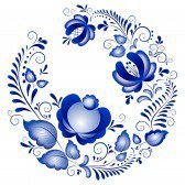 Схема вышивки «салфетка гжель»