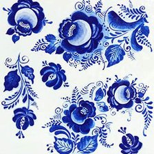 Схема вышивки «скатерти салфетки гжель»