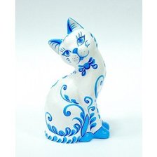 Схема вышивки «кошка гжель»