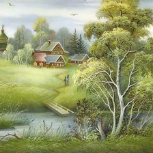 Схема вышивки «летний пейзаж»