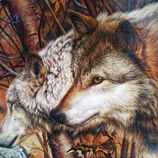 Схема вышивки «Волки»