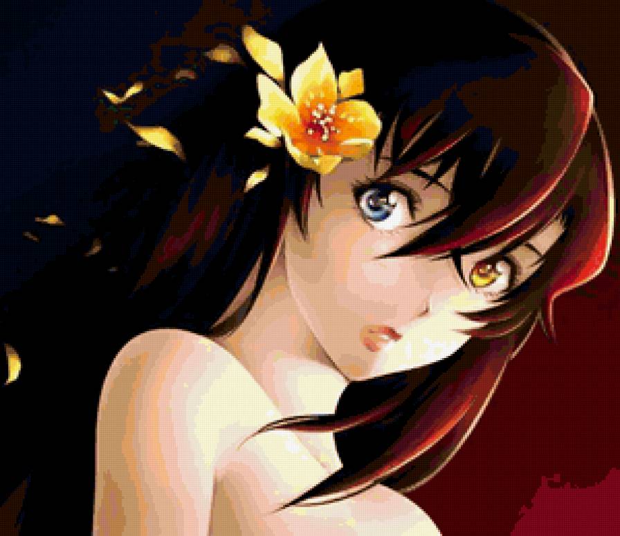 аниме - девушка, портрет - предпросмотр