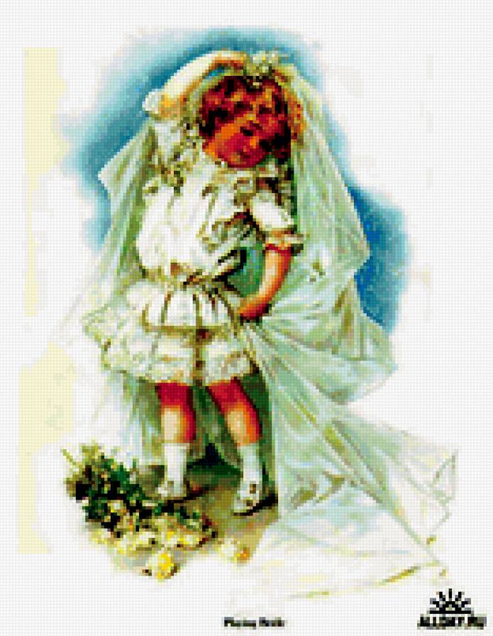 Девочка невеста винтаж - девочка, старинные открытки, винтаж - предпросмотр