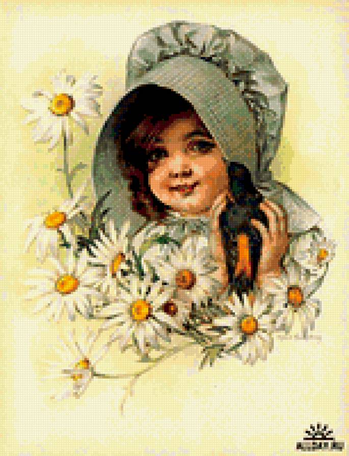 Девочка винтаж и птичка - старинные открытки, винтаж, девочка - предпросмотр