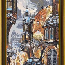 Схема вышивки «снег в городе»