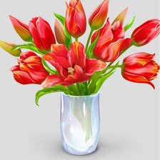 Схема вышивки «тюльпаны в вазе»