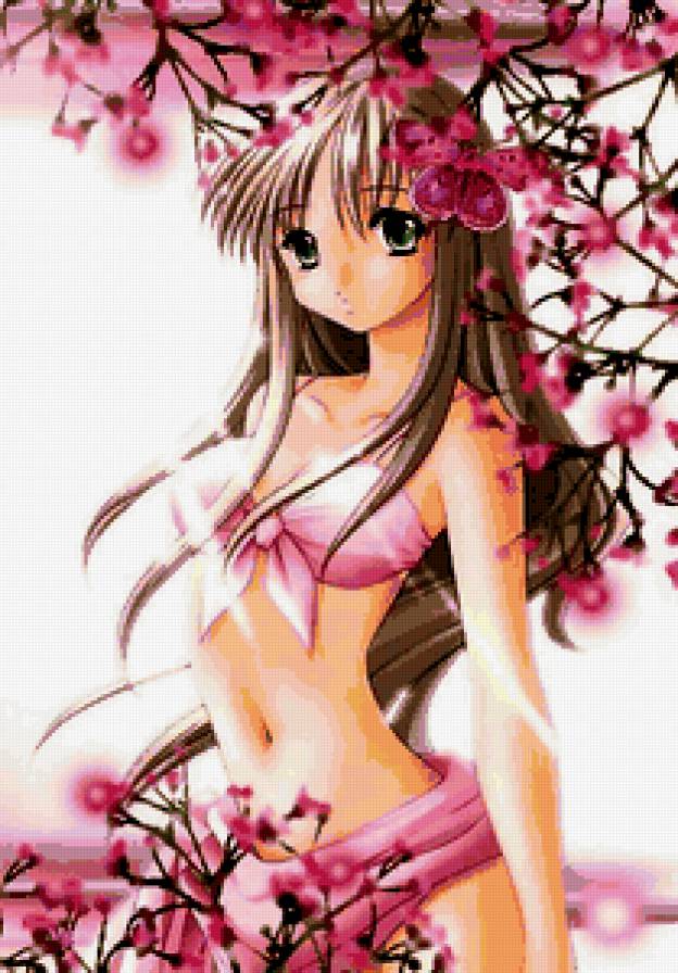 аниме - весна, девушка - предпросмотр