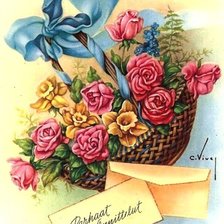 Схема вышивки «розы в корзине»