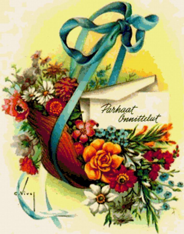 цветы в корзине - предпросмотр