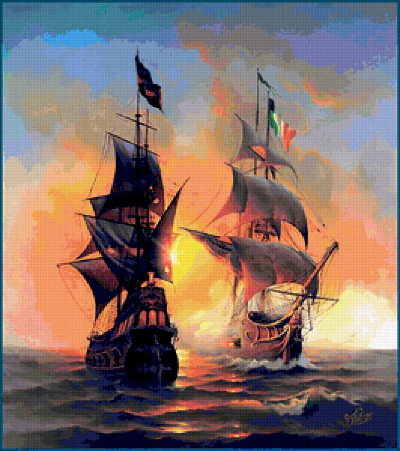 в море - корабли - предпросмотр