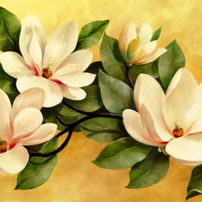 Схема вышивки «ветка камелии»