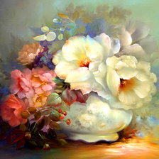 Схема вышивки «акварельный букет»