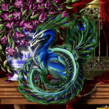 Схема вышивки «павлиний дракон»