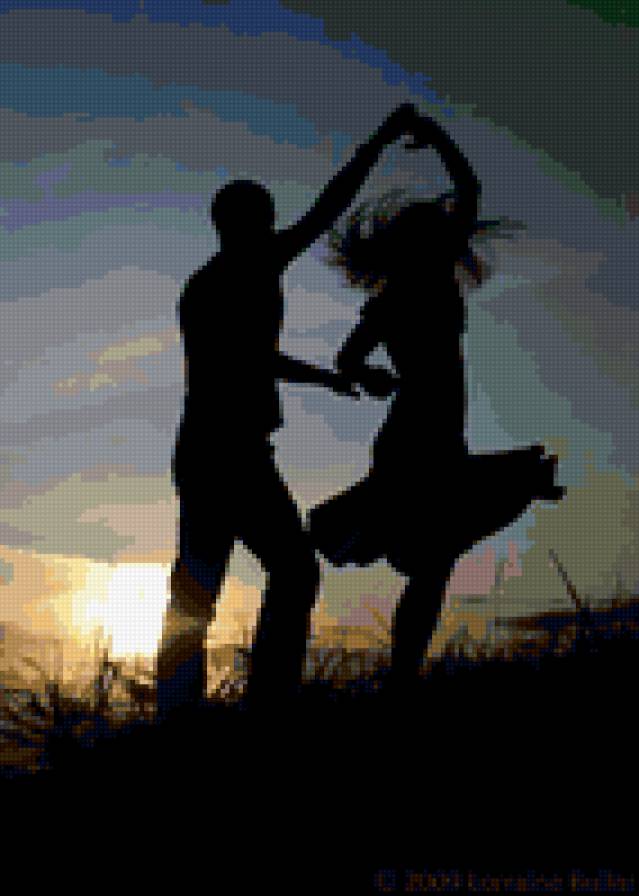 двое - девушка, закат, женщина, образ, пара, мужчина, она, танец, парень, он - предпросмотр