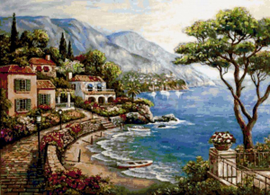 пейзаж - лодки, море - предпросмотр