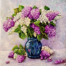 Схема вышивки «сирень»