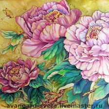 Схема вышивки «пионы»